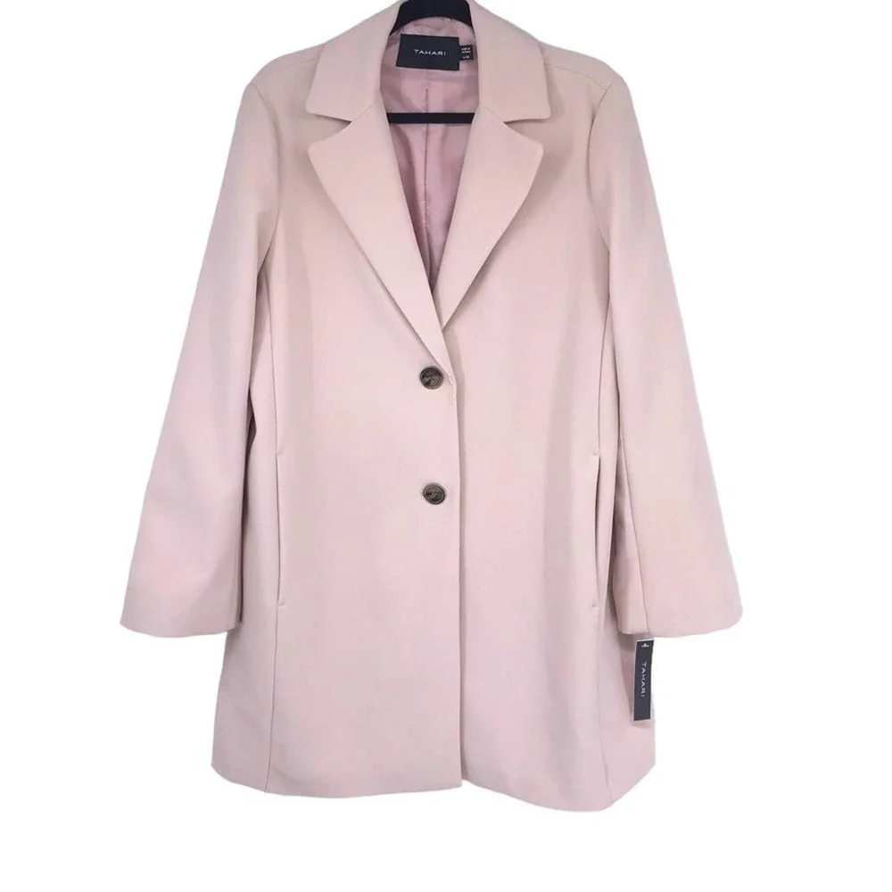 Tahari Jayden Aura Pink Single Breasted Coat - Picture 2 of 8
